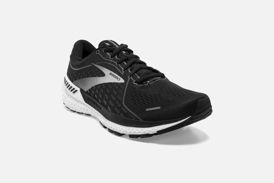 Brooks Adrenaline GTS 21 Men\'s Road Running Shoes Black Pearl/White